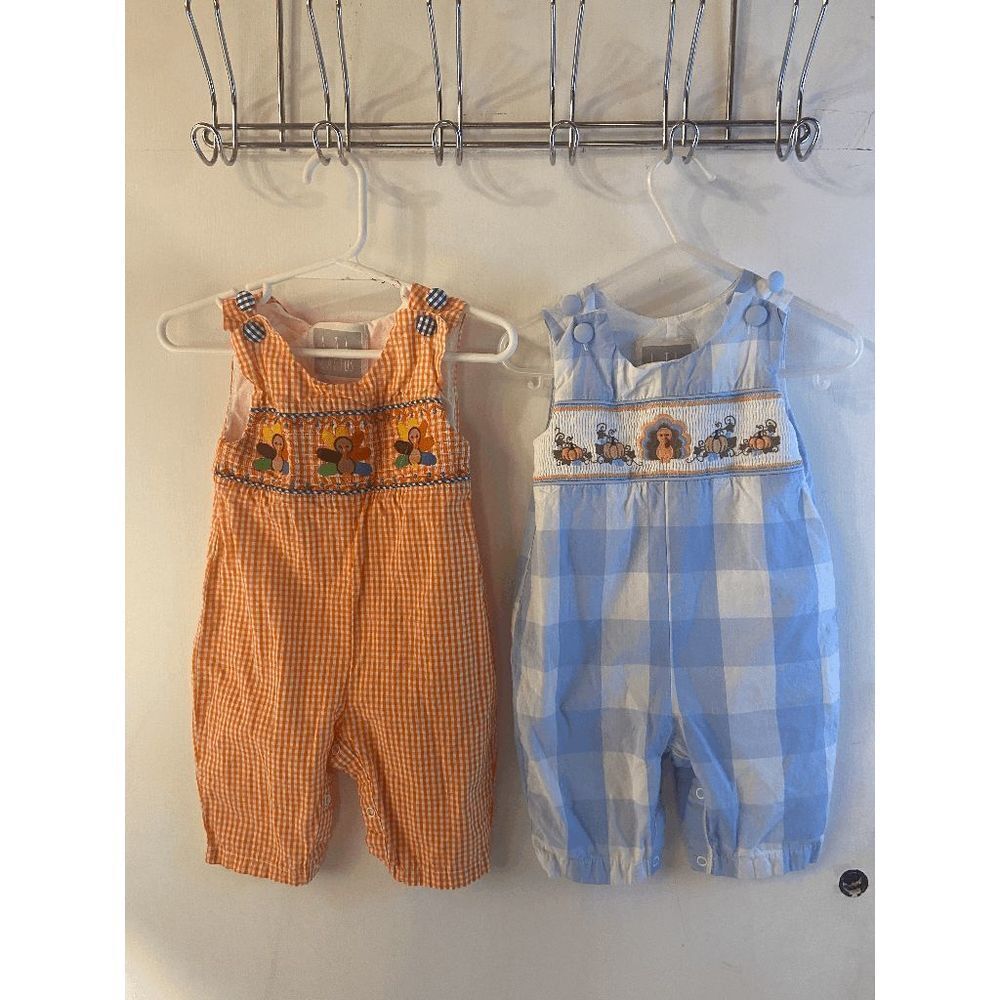 2 Lil Cactus Holiday outfits Thanksgivings‎ Fall Pumpkins Lot 3-6